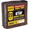 Core Tarps Heavy Duty Tarp, 8 ft L x 0.5 mm H x 6 ft W, 20 Mil, Brown/Black, Polyethylene CT-702-6X8 - alternate 1